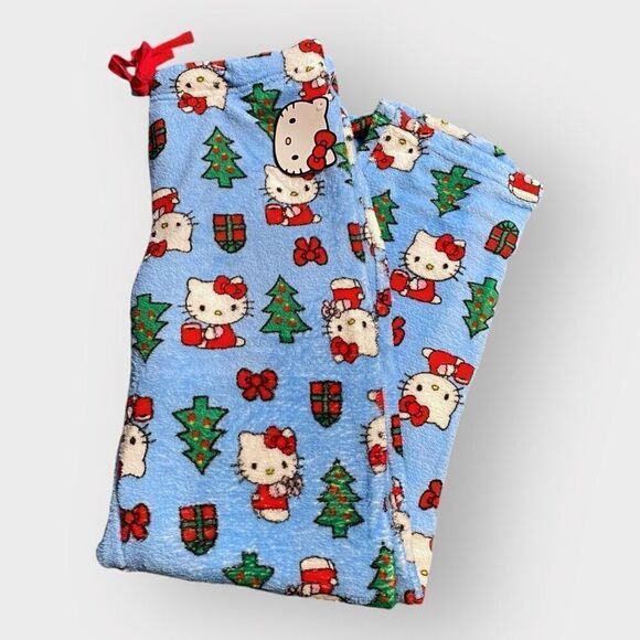 Hello Kitty “Christmas Time” Fuzzy Soft Touch Pajama Pants Womens size M New - Picture 6 of 11